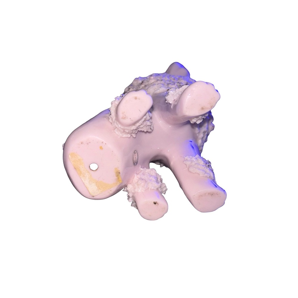 Vintage 1950s Pink Spaghetti Poodle Porcelain Figurine Gold Trim Floral Hat 7" - Picture 6 of 6